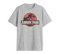 Jurassic Park Classic Movie Logo T-Shirt Camiseta, Gris, XXL para Hombre