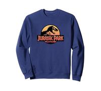 Jurassic Park Classic Retro Full Sunset Logo Sudadera, Unisex para Adultos, Azul Marino, S