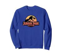 Jurassic Park Classic Retro Full Sunset Logo Sudadera, Unisex para Adultos, Azul Real, M