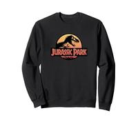 Jurassic Park Classic Retro Full Sunset Logo Sudadera, Unisex para Adultos, Negro, XXL