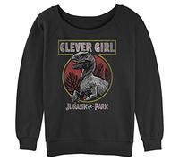 Jurassic Park Clever Raptor Junior - Sudadera raglán para mujer, Negro, X-Large