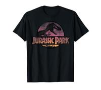 Jurassic Park Gradient Sunset Circle Logo Camiseta