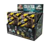 Jurassic Park & Jurassic World Mystery Pin Badge CDU contiene 12 cajas ciegas
