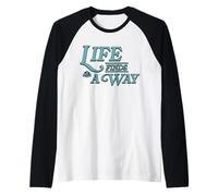 Jurassic Park Life Finds a Way Front & Back Camiseta Manga Raglan