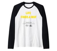 Jurassic Park Life Finds a Way T-Rex Front & Back Camiseta Manga Raglan