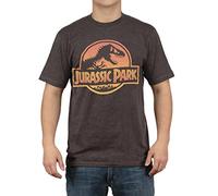Jurassic Park Logo - Camiseta para hombre, color carbón jaspeado, talla M, Mediano, suave carbón jaspeado, Medium,Soft Charcoal Heather
