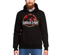 Jurassic Park Mejupamsw004 Sudadera con Capucha, Negro, XL para Hombre