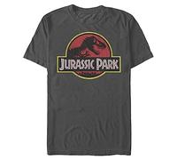 Jurassic Park Men's Classic Movie Logo T-Shirt Camiseta, Gris Oscuro, XXL para Hombre