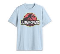 Jurassic Park Men's Classic Movie Logo T-Shirt, Light Blue, Small, Jurassic World Vintage Inspired Shirt