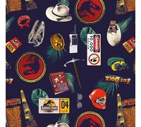 Jurassic Park Opulent Jungle Film Icons Print Tela por 0,5 metros, 100% algodón, 111,7 cm de ancho, para niños, material de tela para acolchar, coser (2959)