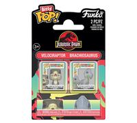 Jurassic park pack de 2 figuras bitty pop! vinyl velociraptor & brachi