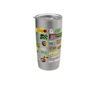 Jurassic Park Racing Icons All Over Print Vaso térmico de acero inoxidable de doble pared