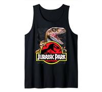 Jurassic Park Raptor Holding Colored Logo Camiseta sin Mangas