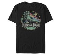 Jurassic Park Retro Circle T-Shirt Camiseta, Negro, XXL para Hombre