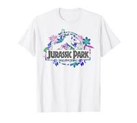 Jurassic Park Tropical Floral Logo Camiseta, Hombre, Blanco, M