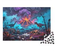 Jurassic Period 1000 Piece Puzzle Papel reciclable Dinosaur Apocalypse Senior Puzzles Party Accesorios de Juego Great Regalo Idea for Mujeres and Hombres Both 38x26cm/1000pcs