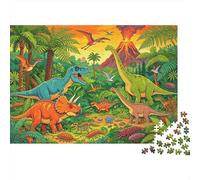 Jurassic Period 1000 Pieza Puzzle Papel Reciclable Cartoon Dinosaur Puzzle para Adultoos Regalo Divertido y Actividad en Casa Excelente Idea de Regalo for Men 70x50cm/1000pcs