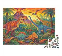 Jurassic Period 1000 Piezas Puzzle Reciclado Dinosaur Era Mayor Puzzles Family Tiempo de Juego Accesorios Party Juego Accesorios for Adultos and Age 10 Up 52x38cm/1000pcs