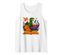 Jurassic Reading Club - Camiseta divertida para niños de Dino Science Camiseta sin Mangas