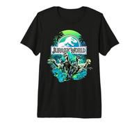 Jurassic World Blue Green Jungle Velociraptor Attack Camiseta Premium