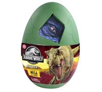 Jurassic World Clash Edition Mega Egg 28cm, 3 Dinosaurios para Montar, 20 sorpresas por Descubrir, Juguetes para niños, a Partir de 3 años