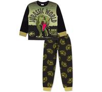 Jurassic World Conjunto de pijama de dinosaurio de manga larga para niños de 4 a 12 años, Negro, 6-7 años