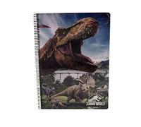 Jurassic World- Cuaderno Folio 80 Hojas, Cuadricula 4x4 mm, Medidas 30,5x22,5 cm, Multicolor, Producto Oficial (CyP Brands)