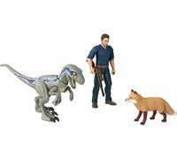 Jurassic World Dominion Human & Dino Pack Owen & Velociraptor Beta y accesorios, figuras de acción auténticas, articulaciones móviles, a partir de 4 años