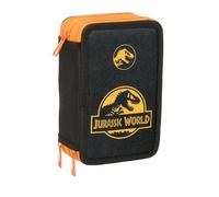 JURASSIC WORLD - Estuche Escolar con 37 Útiles Incluidos, Estuche Infantil, Estuche Niño, Ideal para Niños de 5 a 14 Años, Cómodo y Versátil, Calidad y Resistencia, 12.5x5.5x19.5 cm
