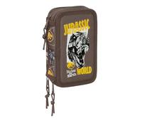 JURASSIC WORLD - Estuche Escolar con 37 Útiles Incluidos, Estuche Infantil, Estuche Niño, Ideal para Niños de 5 a 14 Años, Cómodo y Versátil, Calidad y Resistencia, 12.5x5.5x19.5 cm