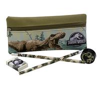 Jurassic World-Set de Papelería con Portatodo, Estuche, sacapuntas, Goma de borrar y lápices, Material Escolar, Regalo, Multicolor, Producto Oficial (CyP Brands)