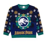 Jurassic World Jersey de Navidad para niños | Suéter de Navidad de dinosaurio para niños | Jersey de punto festivo T-Rex | Tejido oficial de invierno para niños de 4 a 10 años, rosso, 7-8 años