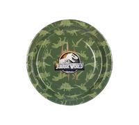 Jurassic World Juego de 6 platos de papel de 23 cm, platos desechables sin plástico, vajilla desechable para cumpleaños, cumpleaños infantiles, platos de papel, decoración para fiestas, dinosaurios