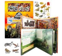 Jurassic World Magnetic Activity Book Set - Jurassic World Bundle with Interactive Reference Book and Jurassic Park Stickers for Kids, Boys, Girls (T-Rex Dinosaur Activity Book)