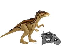 Jurassic World Mega Destructores Carcharodontosaurus Dinosaurio articulado con ataques, figura de juguete para niños (Mattel HBX39)