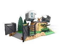 Jurassic World Minis Set de juego Ataque del dinosaurio gigante Dinosaurio con accesorios de juguete, regalo para niños +4 años (Mattel HFF12)
