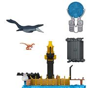Jurassic World Minis Set de juego Caos Mosasaurus Dinosaurio con accesorios de juguete, regalo para niños +4 años (Mattel HFF11)
