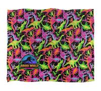 Jurassic World Neon Dino Pattern Manta súper Suave con Tacto Sedoso - 152 x 127 cm
