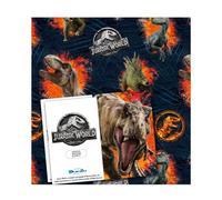 Jurassic World - Papel de regalo, 6 hojas, 6 etiquetas, tamaño de la hoja, 70 x 50 cm, producto oficial con recursos responsables