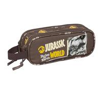 JURASSIC WORLD - Portatodo Doble Niño, Estuche Infantil, Estuche Niño, Ideal para Niños en Edad Escolar, Cómodo y Versátil, Calidad y Resistencia, 21x6x8 cm