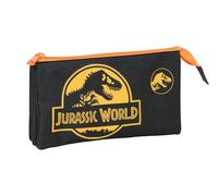 JURASSIC WORLD - Portatodo Triple, Estuche Infantil, Estuche Niño, Ideal para Niños en Edad Escolar, Cómodo y Versátil, Calidad y Resistencia, 22x3x12 cm