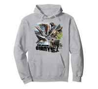 Jurassic World Rebirth Colossal Giants Herd Sudadera con Capucha, Unisex para Adultos, Gris Jaspeado, XL