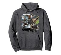 Jurassic World Rebirth Colossal Giants Herd Sudadera con Capucha, Unisex para Adultos, Jaspeado Oscuro, XL