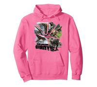 Jurassic World Rebirth Colossal Giants Herd Sudadera con Capucha, Unisex para Adultos, Rosa Brillante, L