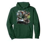 Jurassic World Rebirth Colossal Giants Herd Sudadera con Capucha, Unisex para Adultos, Verde Bosque, M