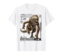 Jurassic World Rebirth Distortus Rex Ingen Species File Camiseta, Hombre, Blanco, S