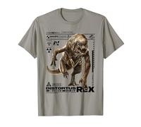 Jurassic World Rebirth Distortus Rex Ingen Species File Camiseta, Hombre, Pizarra, L