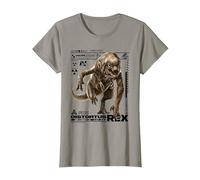 Jurassic World Rebirth Distortus Rex Ingen Species File Camiseta, Mujer, Pizarra, L