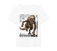 Jurassic World Rebirth Distortus Rex Ingen Species File Camiseta, Mujer Tallas Grandes, Blanco, 6XL Grande