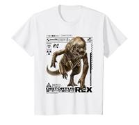 Jurassic World Rebirth Distortus Rex Ingen Species File Camiseta, Niños, Blanco, 4 años